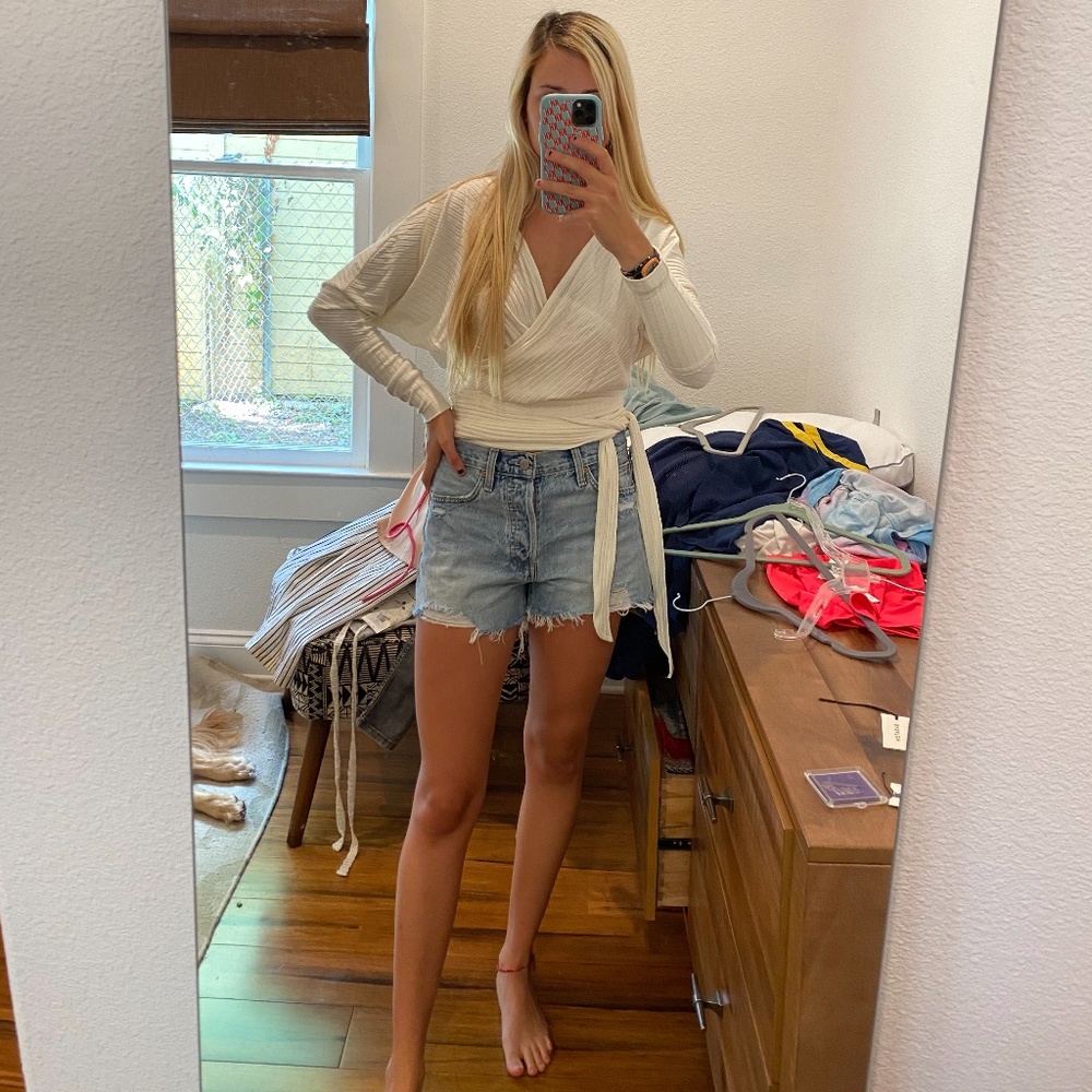 White Wrap Top
